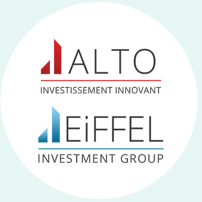 Visuel représentant les logos de partenaires investisseurs : Alto et Eiffel