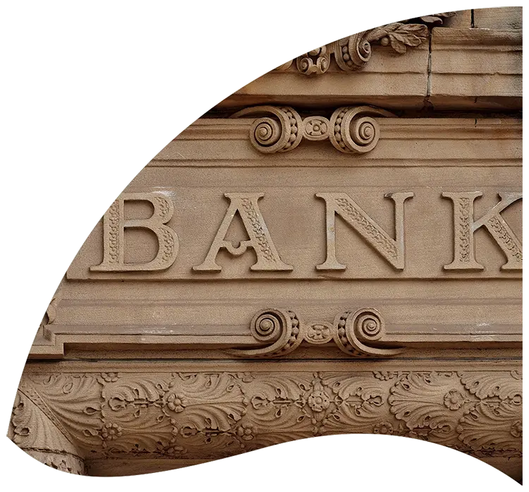 Visuel représentant le mot bank gravé sur une façade