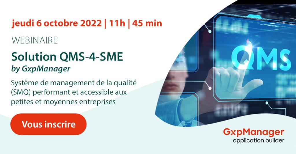 Visuel du webinaire : Solution GMS-4-SME, pour un système qualité conforme et auditable