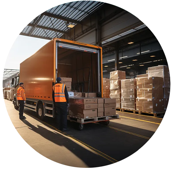 photo d'un camion de transport chargé grâce à une application de gestion de la supply chain