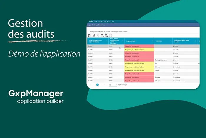 Vidéo démonstration - Application de gestion des Audits - GxpManager